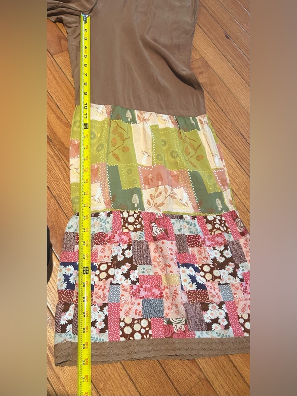 Easel Boho Patchwork Palazzo Wide Leg Pants Size Small Brown Multi NWT - Picture 10 of 11